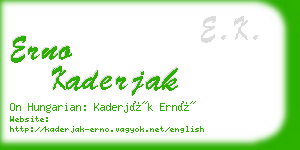 erno kaderjak business card